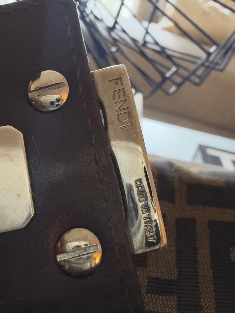 Fendi Brown Zucca shoulder bag